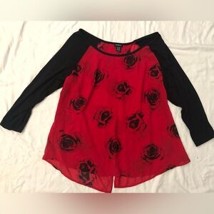 Torrid Rose Sheer Open Back Top